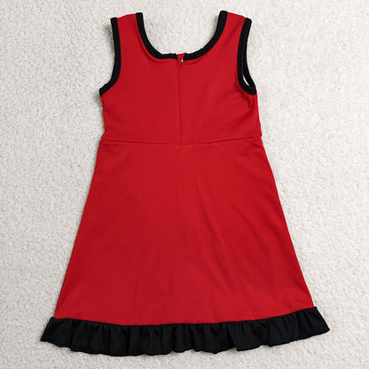 Baby Girls Dress Red Black Sleeveless Yoga Active Short Knee Length Dress GSD4146