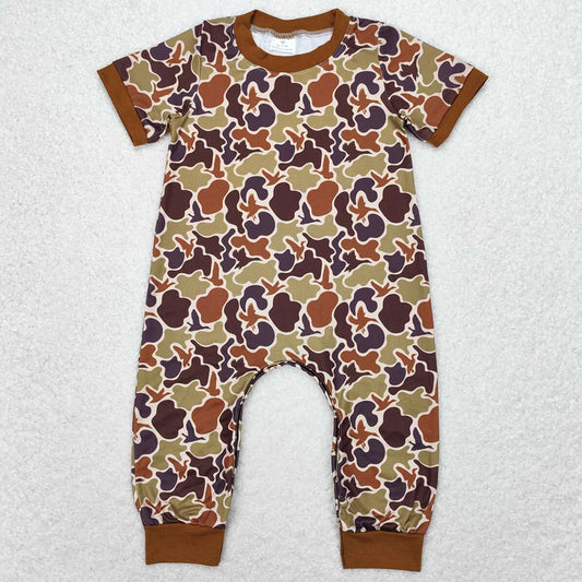 Baby Infant Boys Rompers Duck Dark Brown Camo Short Sleeve Rompers SR1814