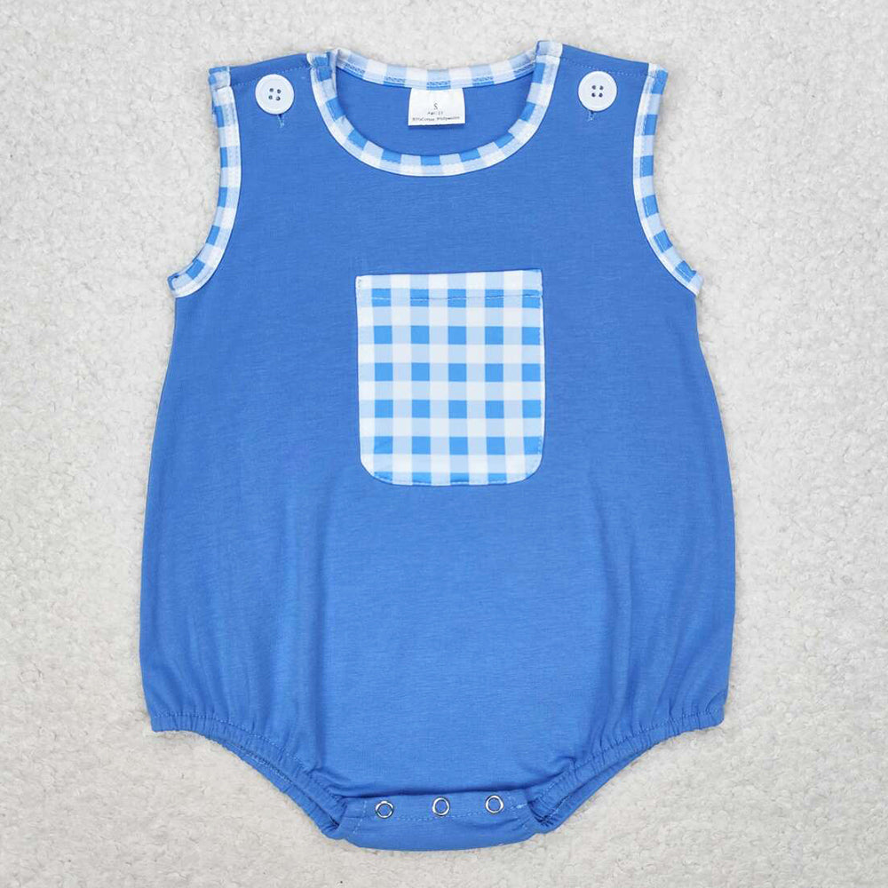 Baby Boys Rompers Blue Pocket Sleeveless Summer Rompers SR1537