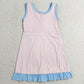 Baby Girls Dress Light Pink Blue Sleeveless Yoga Active Short Knee Length Dress GSD4129