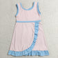 Baby Girls Dress Light Pink Blue Sleeveless Yoga Active Short Knee Length Dress GSD4129