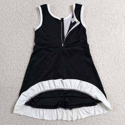 Baby Girls Dress Black White Sleeveless Yoga Active Short Knee Length Dress GSD4140