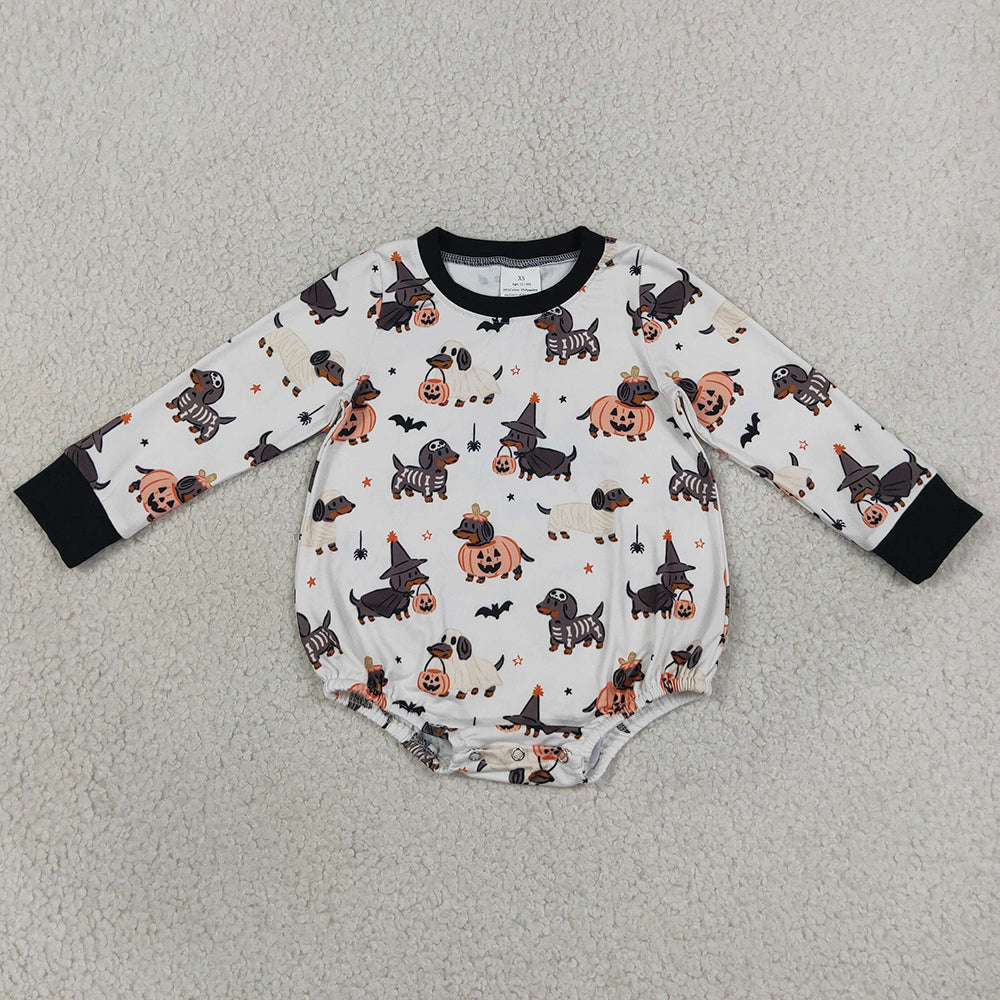 Baby Boys Rompers Long Sleeve Ghost Pumpkins Dogs Halloween Romper LR3238