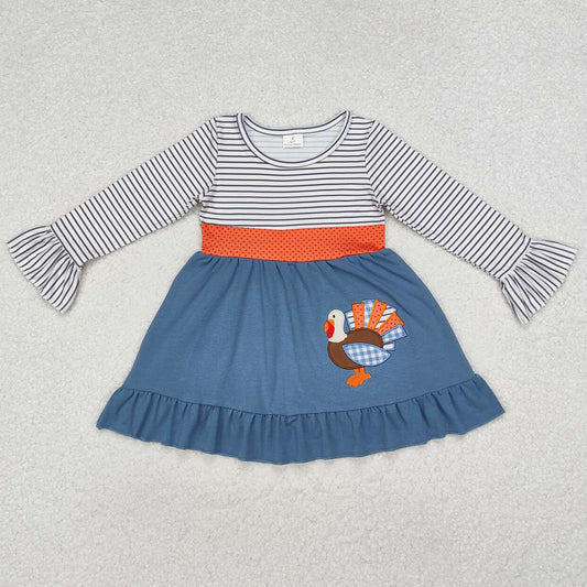 Baby Girls Dress Thanksgiving Turkey Knee Length Dresses GLD0731