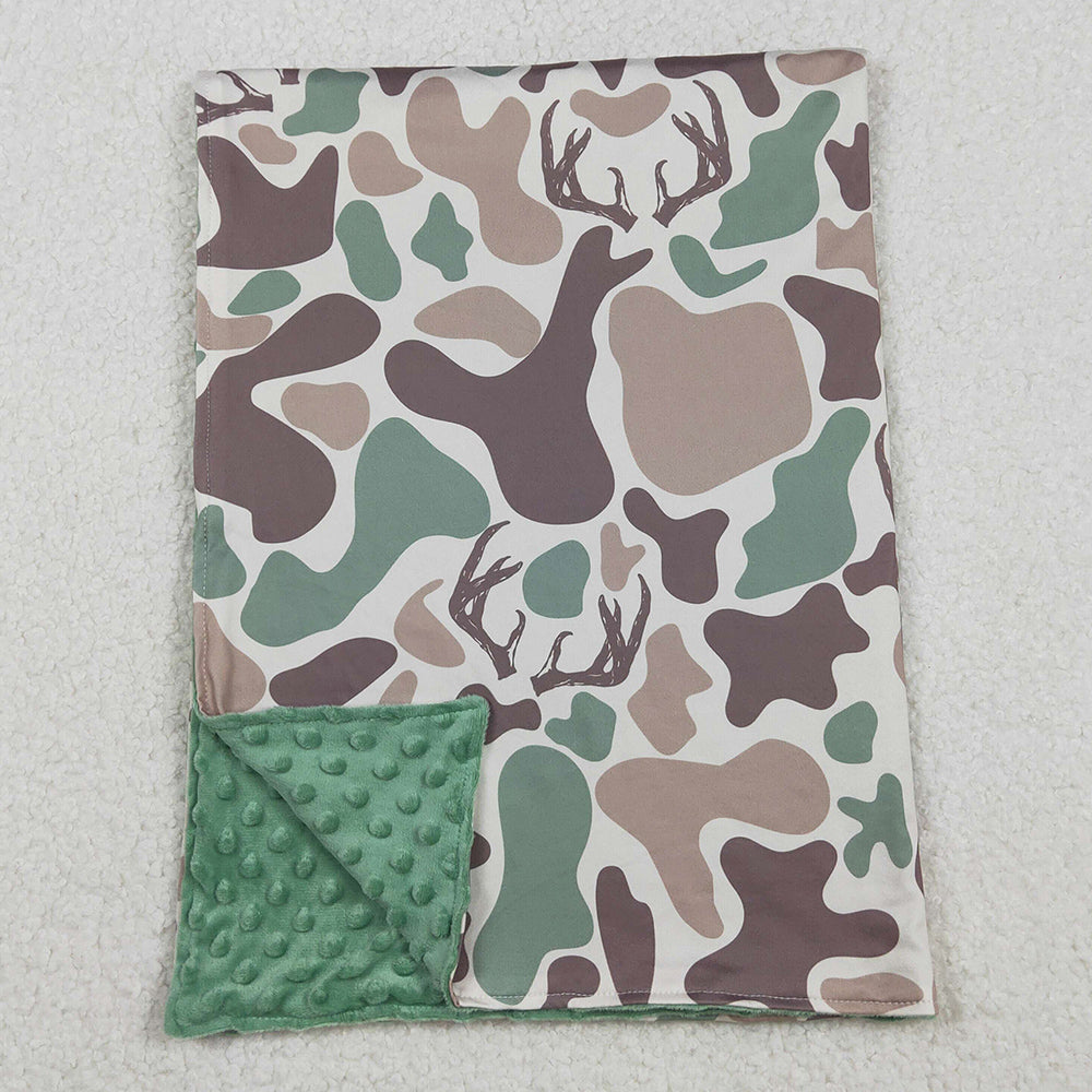 Baby Kids Blankets Green Khaki Deer Camo Hunting Blankets BL0226 11.15