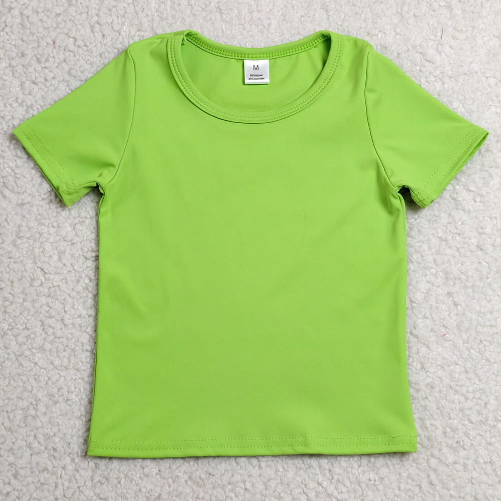 Baby Girls Clothes Green Short Sleeve Yoga Active T-shirts Top GT1636