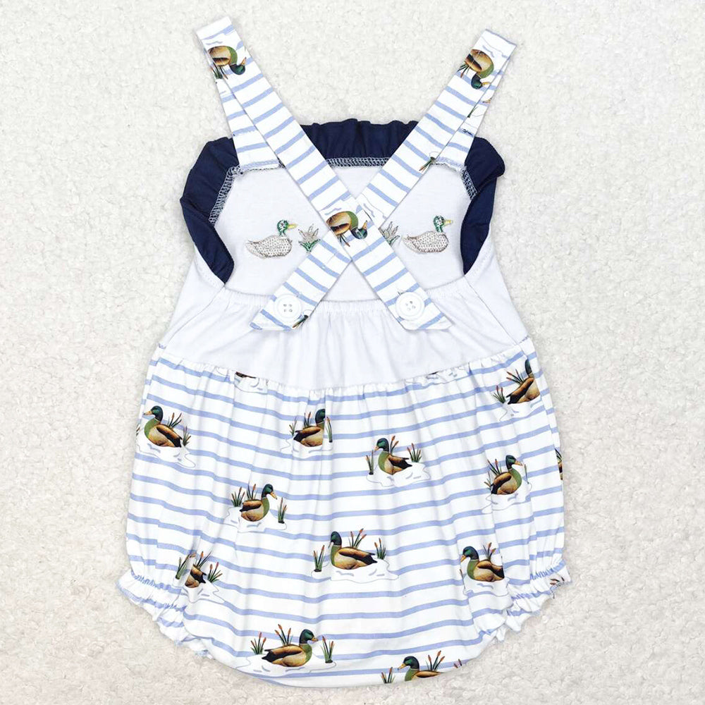 Baby Girls Rompers Ruffle Ducks Straps Rompers SR1584