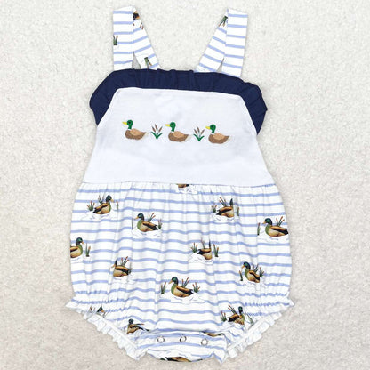 Baby Girls Clothes Ducks Straps Tunic Top Kids Sibling Clothes Baby Rompers Boys Clothes Sets SR1584