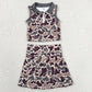 Baby Girls Clothes Brown Camo Zip Vest Pleated Skirt Short Yoga Active Clothes Set GSD3969
