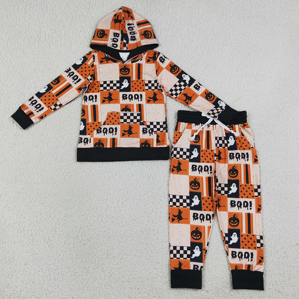 Baby Boys Clothes Ghost Pumpkins Hoodie Pockets Jogger Halloween Clothes Sets BLP1544