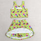 Baby Girls Clothes Colorful Leopard Ice Creams Vest Top Skirt Shorts Yoga Active Clothes Set GSD2520
