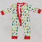 Christmas Tree Print Infant Baby Boys Romper Long Sleeve Jumpsuit LR0627