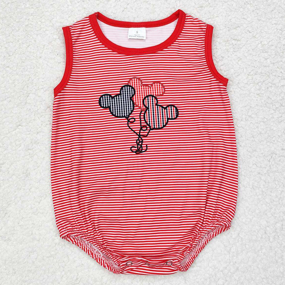 Baby Infant Boys Rompers Red Stripes Balloons Rompers SR1844