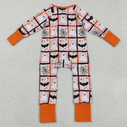 Baby Boys Rompers Ghosts Bats Halloween Girls Zipper Footie Rompers LR2539 9.2