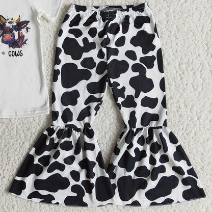 Hot Sale Kids Clothes Girls Bell Bottom Outfit Cute Toddler Girl Clothes Set E12-26
