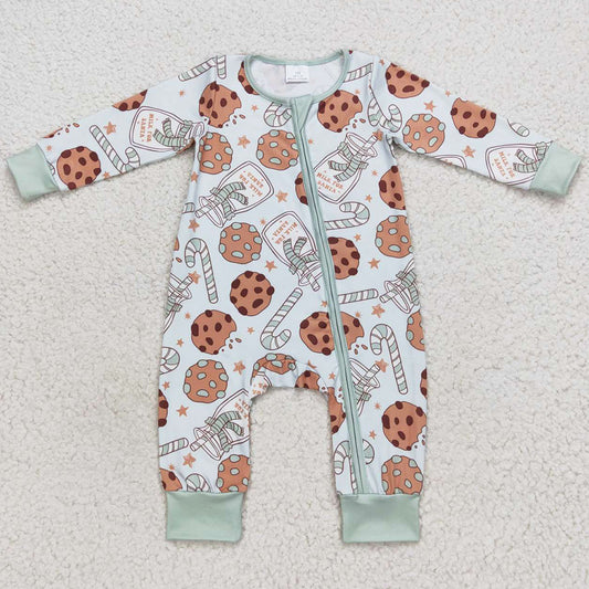 Christmas Baby Boys Romper Milk Cookie Print Cute Sibling Rompers LR0631