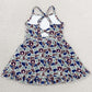Baby Girls Dress Strap Camo AU Team Yoga Active Shorts Ruffle Knee Length Dresses GSD3588