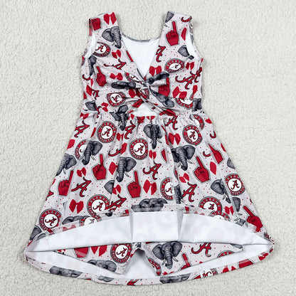 Baby Girls Dress Elephants A Bows Team Yoga Active Shorts Knee Length Dresses GSD3582