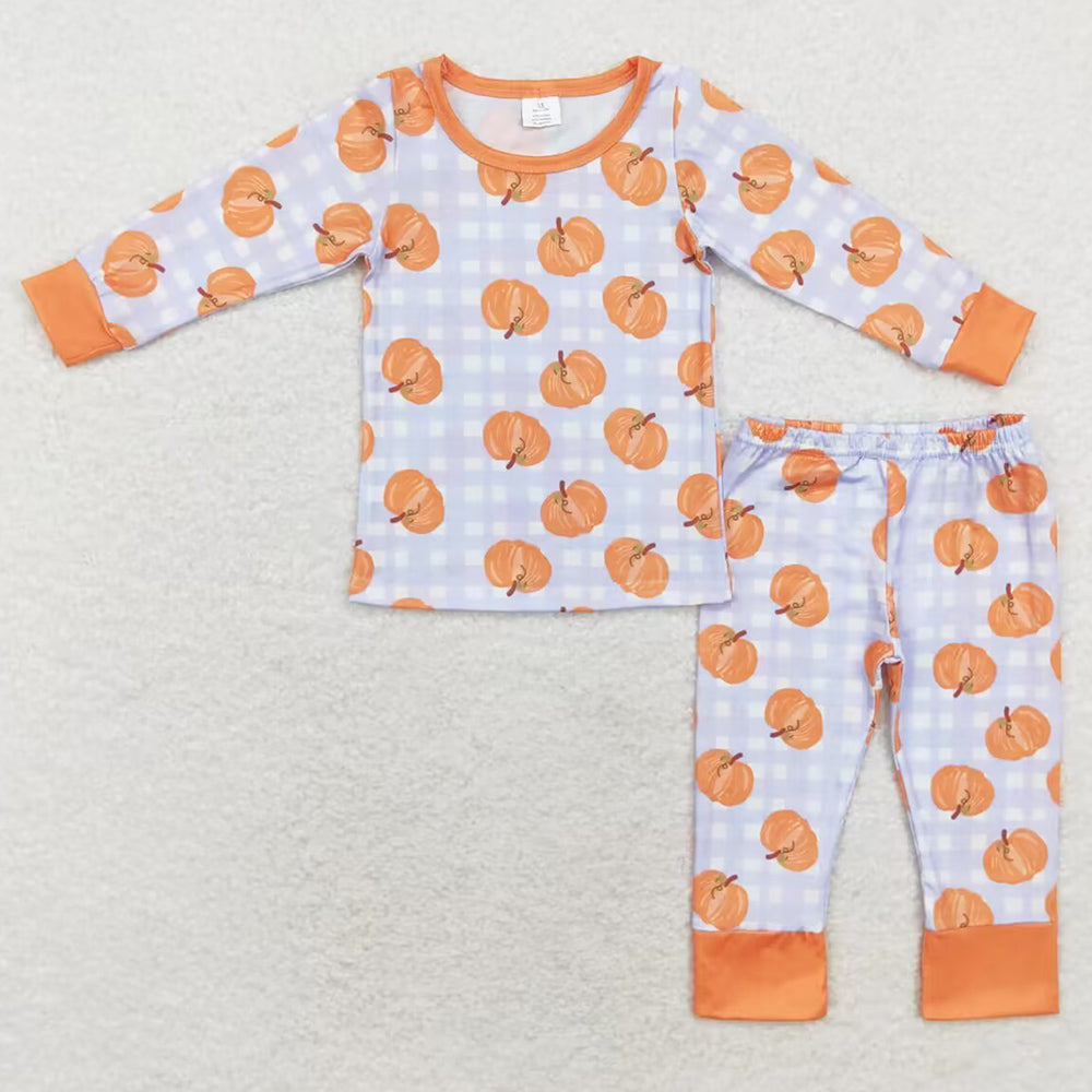 Baby Girls Pajamas Orange Pumpkin Top Pants Bamboo Pajamas Sets BLP0584 GLP1362