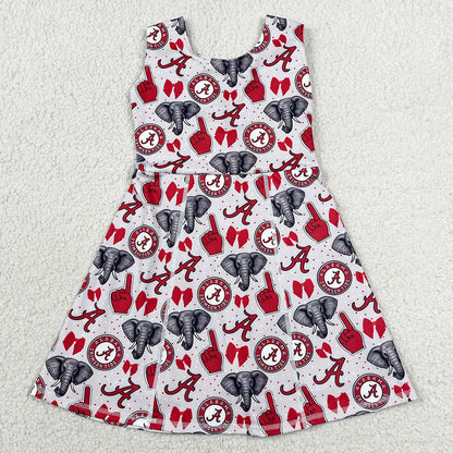 Baby Girls Dress Elephants A Bows Team Yoga Active Shorts Knee Length Dresses GSD3582