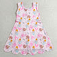 Baby Girls Dress Pink Princess Pumpkins Yoga Active Short Scallop Knee Length Dresses GSD2489