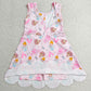 Baby Girls Dress Pink Princess Pumpkins Yoga Active Short Scallop Knee Length Dresses GSD2489