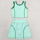 Baby Girls Clothes Aqua Sleeveless Vest Top Skirt Shorts Yoga Active Clothes Sets GSD2671