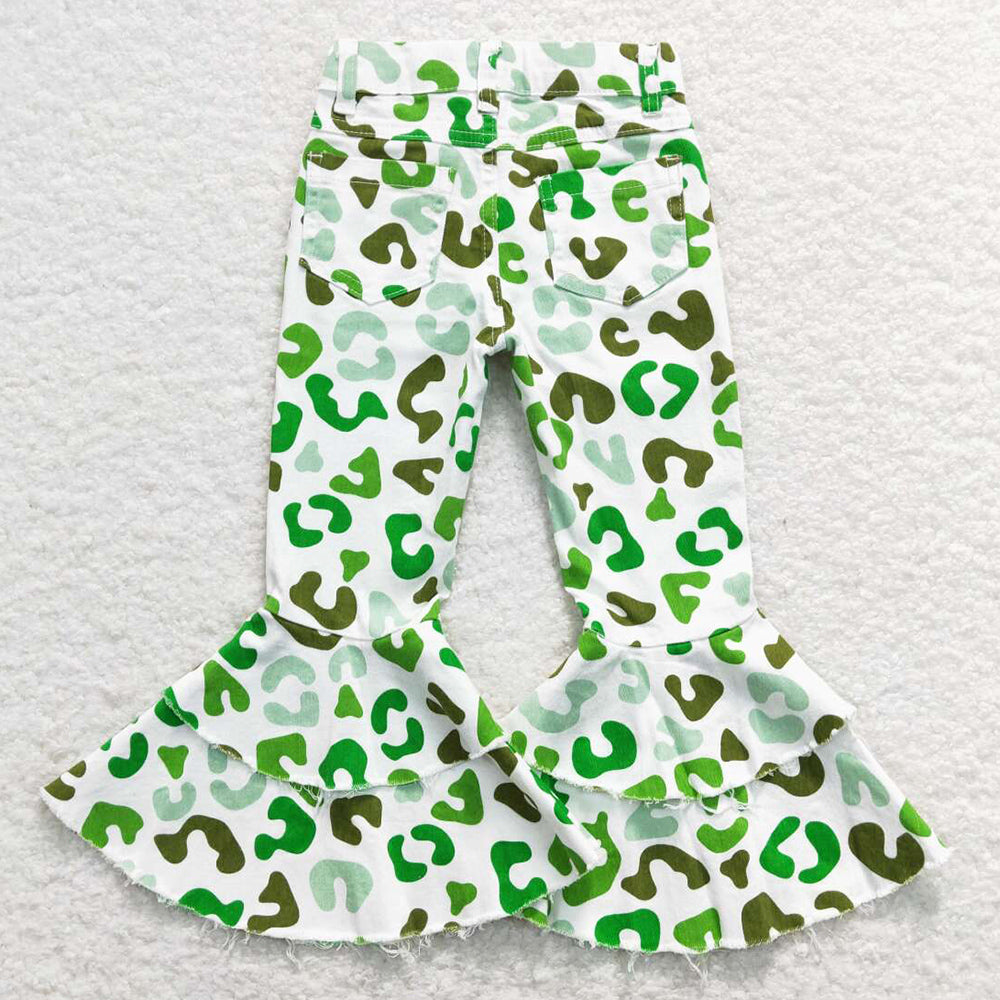 St. Patrick's Day Baby Girls Jeans Pants Denim Bell Pants P0395