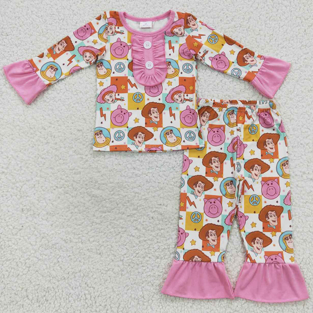 Fashion Girls Pajamas Long Sleeve Sleepwear Set GLP0669