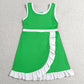 Baby Girls Dress Green White Sleeveless Yoga Active Short Knee Length Dress GSD4143