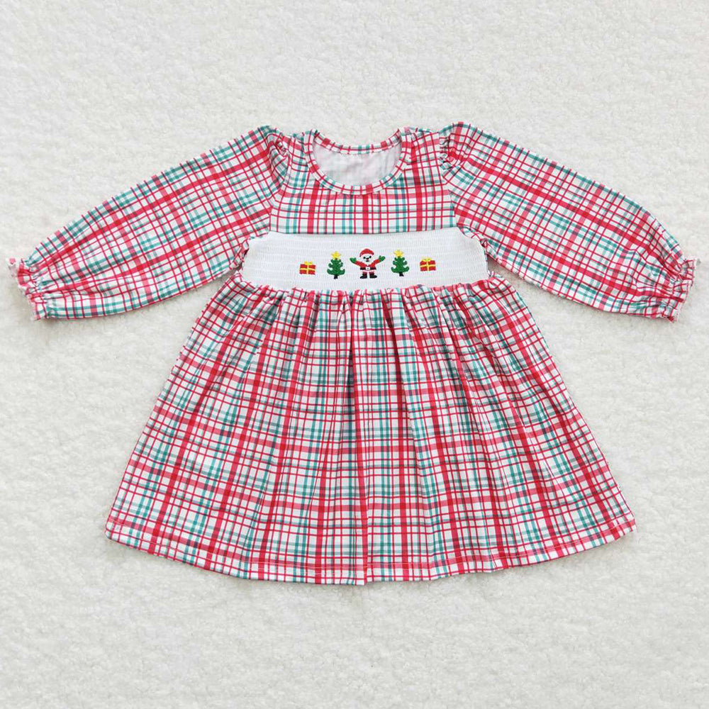 Boutique Christmas Baby Girls Dress Embroidery Dresses GLD0331