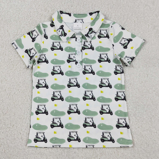 Baby Boys Clothes Green Flags Golf Button Polo Shirts Top BT1585 1.2