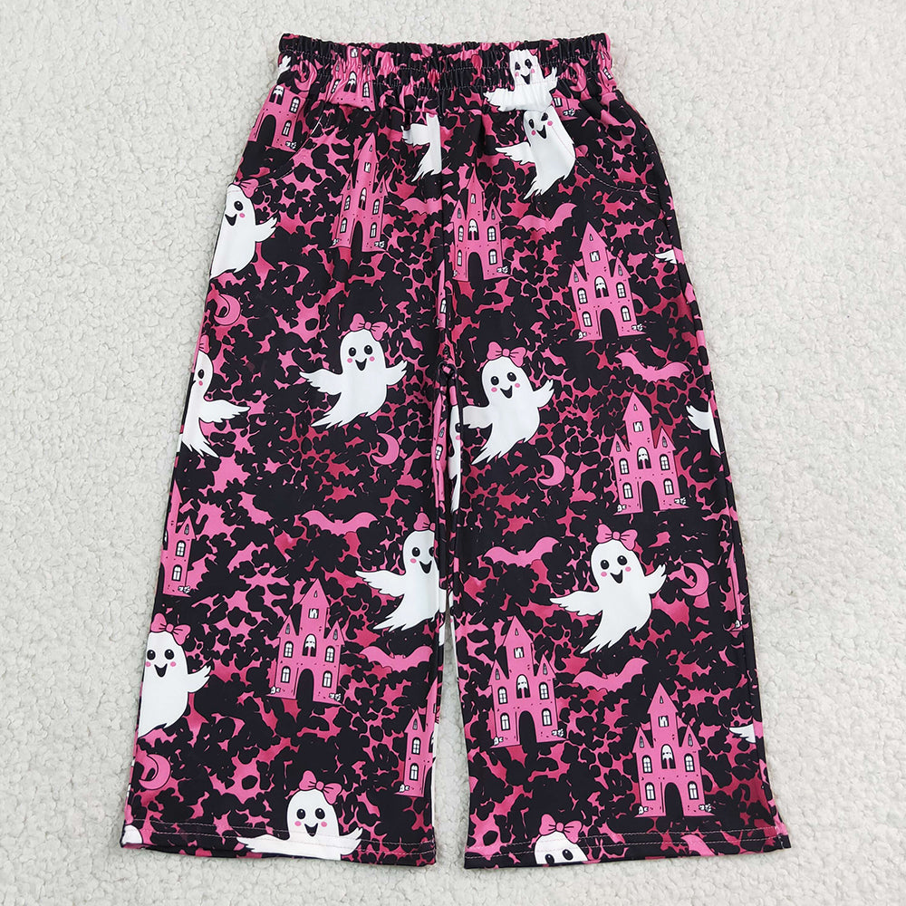 Baby Girls Pants Ghosts Castles Bats Halloween Pockets Flare Pants Bottom P1134