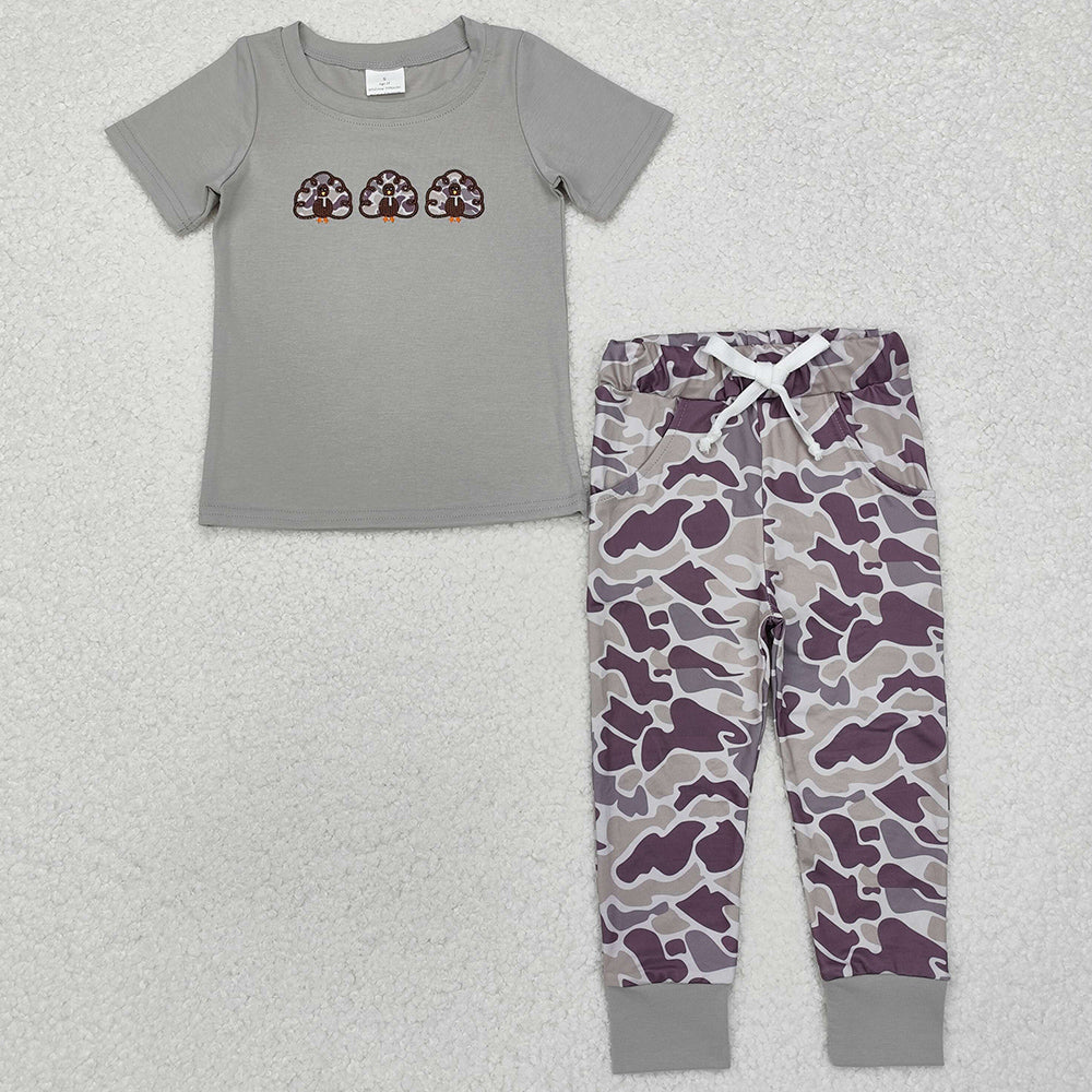 Baby Boys Clothes Thanksgiving Turkey Top Camo Pants Sets BSPO0482