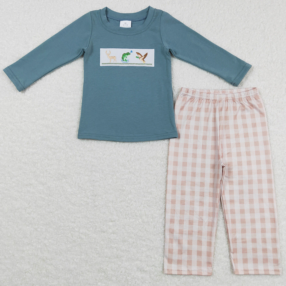 Fall Baby Boys Clothes Cotton Embroidery Kids Outfits BLP0381