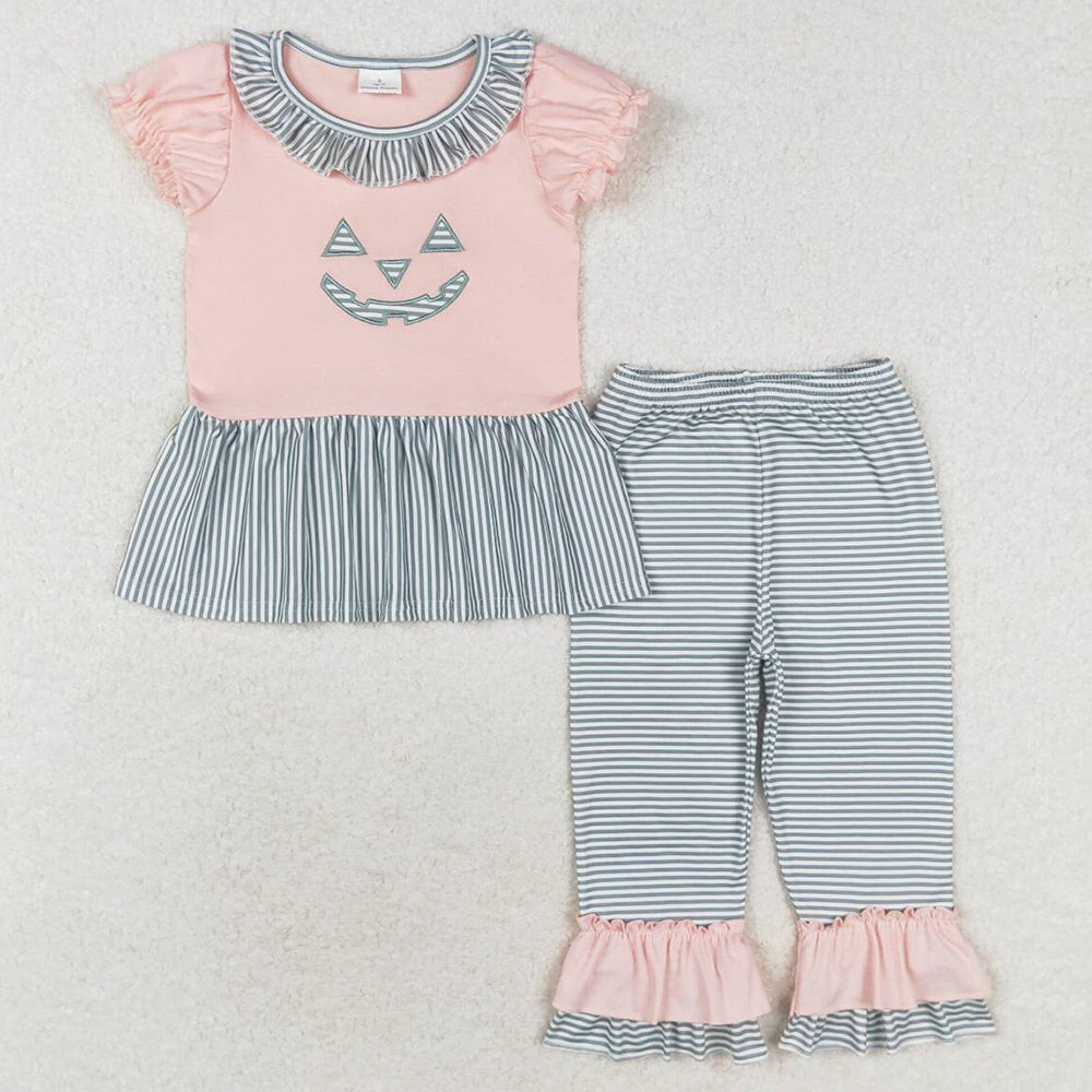 Baby Girls Clothes Halloween Pink Tunic Top Ruffle Pants Sets GSPO1671