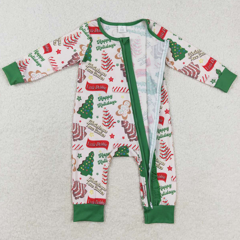 Baby Infant Girls Rompers Christmas Season Tree Zip Bamboo Rompers LR1056 LR1057