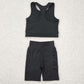 Baby Girls Clothes Black Athletic Active Wear Top Shorts Clothes Sets GSSO1517 4.10