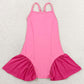 Baby Girls Dress Pink Strap Yoga Active Shorts Knee Length Dresses GSD3688