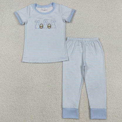 Baby Girls Pajamas Sibling Embroidery Rabbits Eggs Pink Stripe Top Pants Easter Pajamas Sets GSPO2117 12.9