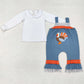 Baby Girls Jumpsuits Sets White Tee Top Turkey Straps Rompers 2pcs Jumpsuits Outfits LR1504