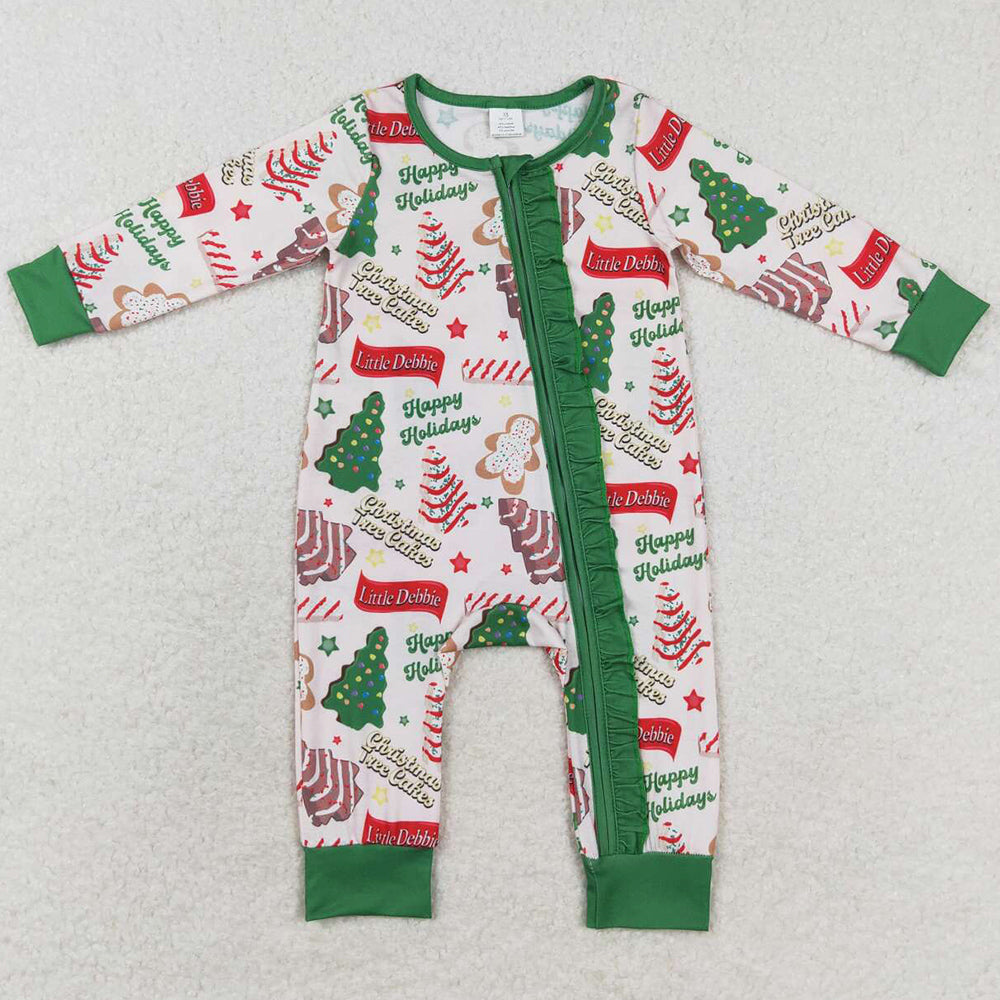 Baby Infant Girls Rompers Christmas Season Tree Zip Bamboo Rompers LR1056 LR1057