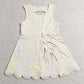 Baby Girls Dress Sleeveless Yellow Checked Yoga Shorts Short Scallop Knee Length Dresses GSD3027