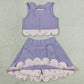 Baby Girls Clothes Lavender Sleeveless Vest Bows Skirt Shorts Yoga Active Scallop Clothes Sets GSD3323