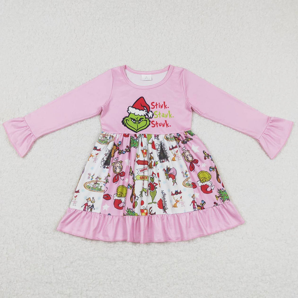 Fashion Baby Girls Dress Christmas Cartoon Dresses GLD0457