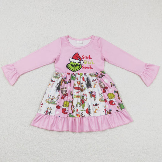 Fashion Baby Girls Dress Christmas Cartoon Dresses GLD0457