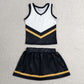 Baby Girls Clothes Black Gold Stripe Vest Top Skirt Shorts Team Yoga Active Clothes Sets GSD4201