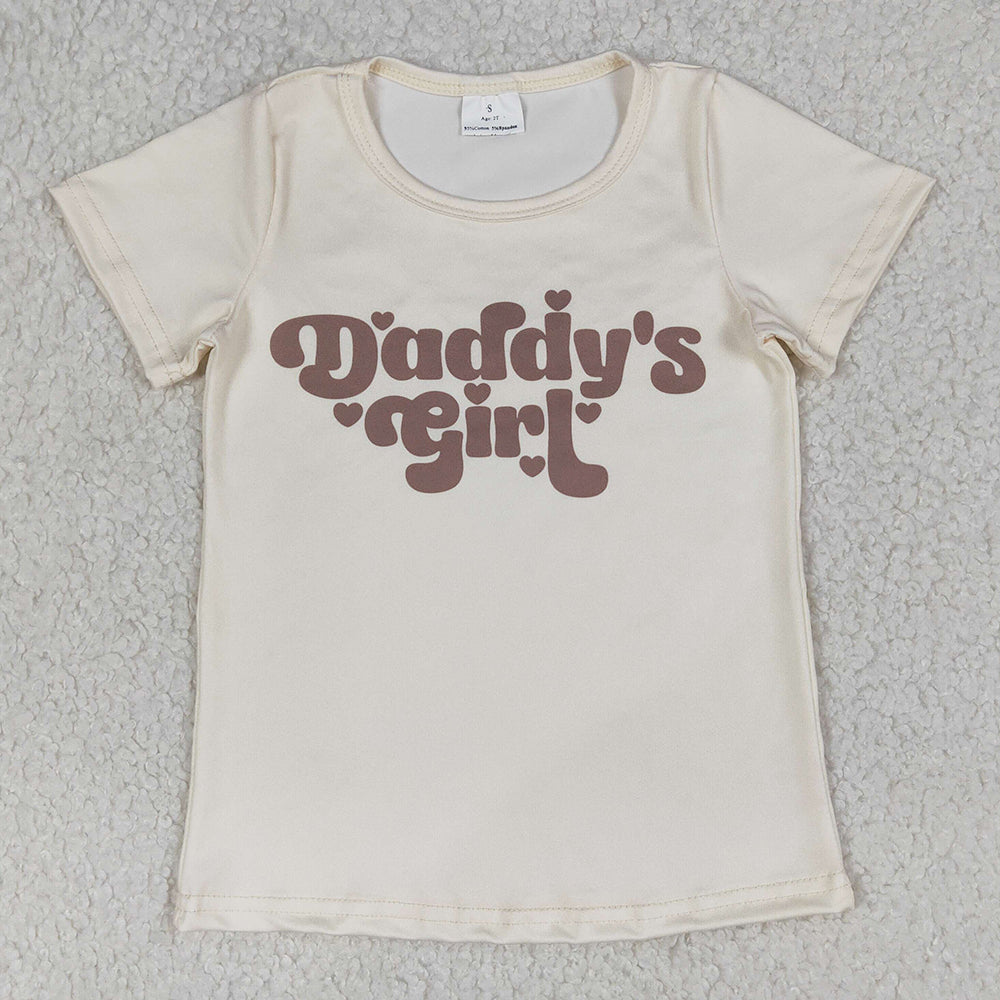 Baby Girls T-shirts Short Sleeve Daddy's Girls Hearts T-shirts Top GT1567 1.1