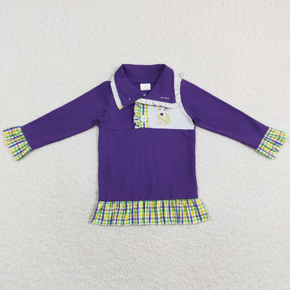 Mardi Gras Baby Girls Clothes Long Sleeve Sibling Boys Tops BT0492 GT0412