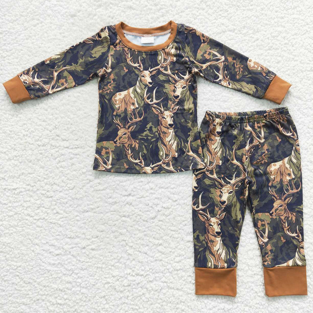 Deer Print Cute Baby Boys Pajamas Sleepwear Sets BLP0298